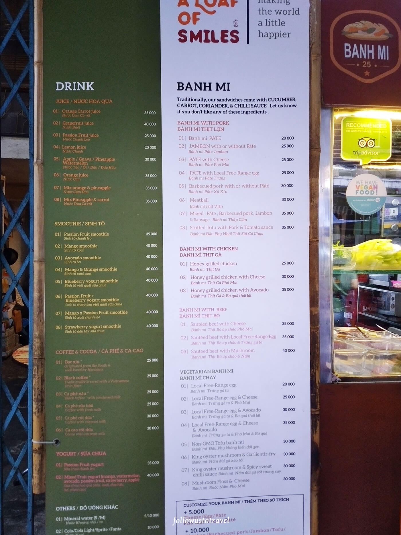 Banh Mi 25 menu
