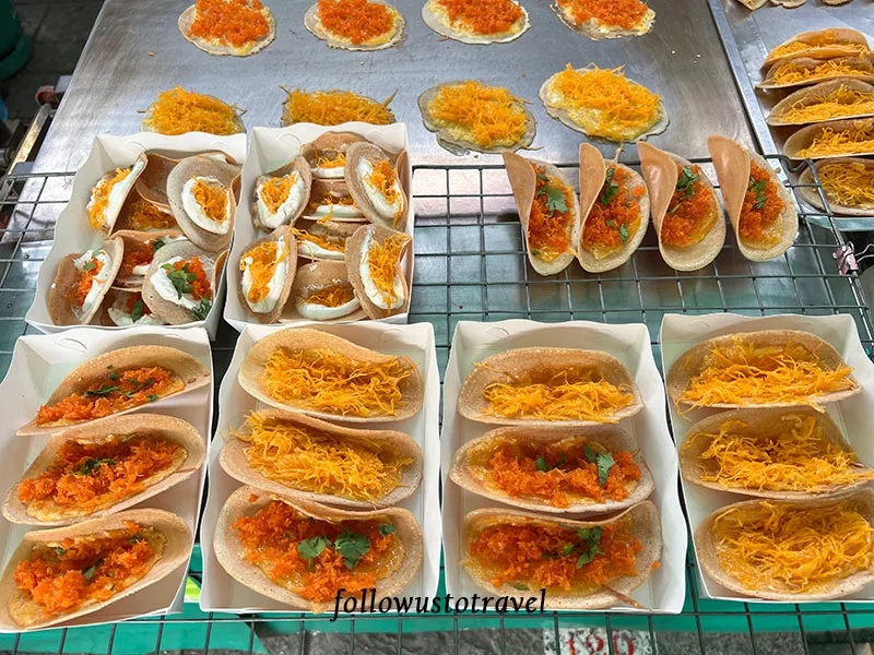 曼谷水上市場大林江水上市場泰式煎餅 Taling Chan Floating Market